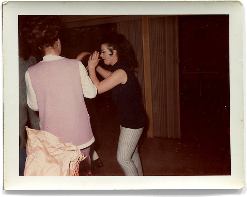Mom playing tambourine, 1971